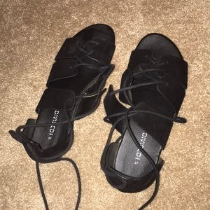 Black lace up sandals